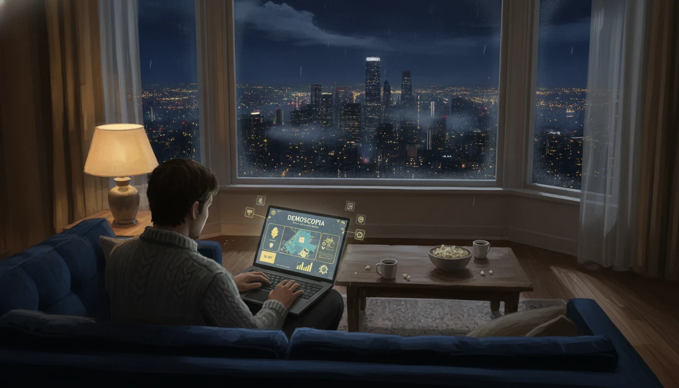 Living room at night